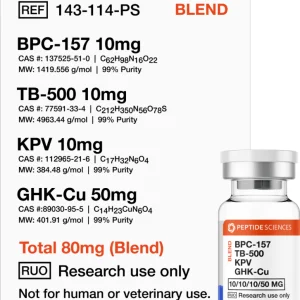 BPC-157, TB-500, KPV, GHK-Cu 80mg (Klow Blend) (复制12)